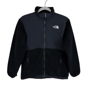 The North Face Polartec Jacket Girls Large Black Fleece Lined Full Zip Mock Neck